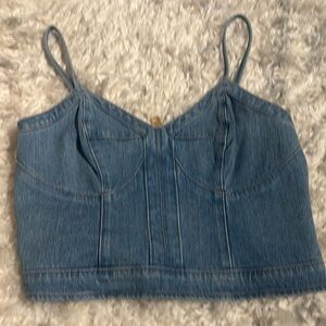 Express denim crop top size 2